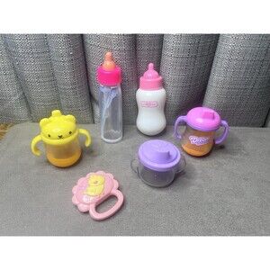 Baby Doll Bottle Sippy Cups Magic Disappearing Juice Rattle Mixed Lot Toy